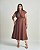 Vestido Midi Poliamida Marrom Quality Moda Plus Size Brit Preview qbl - Imagem 2