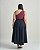 Saia Midi Franzido Preta Quality Moda Plus Size Brit Preview qbl - Imagem 2