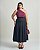 Saia Midi Franzido Preta Quality Moda Plus Size Brit Preview qbl - Imagem 1