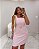 Vestido Curto com Cinto Fivela Rosa Quality Moda Plus Size rml - Imagem 2