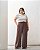 Calça Lyocel Elástico Cintura Marrom Quality Moda Plus Size Brit Preview qbl - Imagem 1