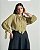 Blusa Manga Longa Franzido Gola Verde Quality Moda Plus Size Brit Preview qbl - Imagem 3