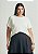 TShirt Basic Levemente Oversize Off White Quality Moda Plus Size Brit Preview qbl - Imagem 3