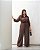 Conjunto Plus Size Camisa Detalhe e Calça Reta Marrom Quality Moda Plus Size Brit Preview qbl - Imagem 1