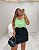Saia Short Preto com Cinto Duplo Quality Moda Plus Size rml - Imagem 2