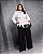 Camisa Tricoline Amarração Off White Quality Moda Plus Size Preview Dub - Imagem 2