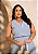 Conjunto Regata Renda e Saia Short Azul Quality Moda Plus Size rml - Imagem 3
