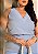 Conjunto Regata Renda e Saia Short Azul Quality Moda Plus Size rml - Imagem 2