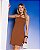 Vestido Curto Canelado Marrom Quality Moda Plus Size Dub Preview - Imagem 5