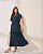 Vestido Midi Gola V com Vivo Contrastante Quality Moda Plus Size Preview qbl - Imagem 4