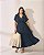 Vestido Midi Gola V com Vivo Contrastante Quality Moda Plus Size Preview qbl - Imagem 1