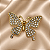 Broche Borboleta Dourada Cravejada - Imagem 1