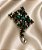 Broche Pedra Verde Forma Geometrico - Imagem 2