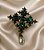 Broche Pedra Verde Forma Geometrico - Imagem 1