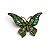 Broche Borboleta Cravejada Esverdeado - Imagem 1