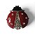 Broche Joaninha Vermelha Cravejada - Imagem 1