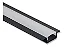 PERFIL LED PLASTICO EMBUTIR PRETO 3M - Imagem 1