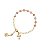 Pulseira Dezena Cristal Vidro 6mm Salmao Irisado Dour (Vidrinho) - Imagem 1