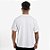 Camiseta Streetwear Básica Lisa Masculina Gola Larga Algodão Premium - Branco - Imagem 3