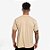 Camiseta Streetwear Básica Lisa Masculina Gola Larga Algodão Premium - Areia - Imagem 2