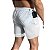 Kit 3 Bermudas Dryfit Com Short Térmico 2 Em 1 Liso - Preto Branco Azul Marinho - Imagem 9