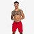 Short Masculino Moda Praia Tactel Secagem Rápida Liso com Bolsos - Vermelho - Imagem 4