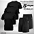 Kit Esportivo Masculino All Black com 5 Peças – 3 Camisetas + 2 Bermudas em Dryfit - Imagem 2