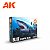 Conjunto Tintas Acrílicas BLUE UNIFORM COLORS - AK Interactive (Box x6 17ml) - Imagem 1