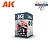 Conjunto Tintas Acrílicas Wargame Color NON METALLIC METAL SILVER - AK Interactive (Box x4 17ml) - Imagem 1