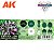 Conjunto Tintas Acrílicas Wargame Color EMERALDS AND GREEN GEMS - AK Interactive (Box x4 17ml) - Imagem 2