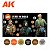 Conjunto Tintas Acrílicas LEATHER AND BUCKLES - AK Interactive (Box x6 17ml) - Imagem 2