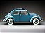 Volkswagen Fusca Beetle Saloon Opening Roof 1950 1:12 Sunstar Azul - Imagem 12
