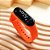 Relógio Led Pulso Digital Esporte A prova D'agua Bracelete Laranja - Imagem 2