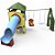 Playground Aventura Com Tubo I Com Balanço Acessível Com Acessibilidadev E Telhados - Imagem 1