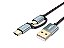 Cabo USB carregador 2 em 1 - Choetec - XAC0012-102BK - Imagem 1