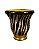 Cuia para Chimarrão Revestida em Couro Zebra com Pé Dourado - Imagem 1