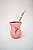 Kit Chimarrão - Cuia de madeira rosa fosca, c/ bomba inox de miçangas - Imagem 1