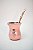 Kit Chimarrão -  Cuia de madeira rosa perolada, com rosa e bomba inox de miçangas - Imagem 1