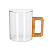 Caneca de Vidro com Alça de Bambu 350ml - Imagem 1