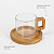 Caneca de Vidro com Pires e Alça de Bambu 150ml - Imagem 4