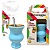 Kit Cuia Infantil Madeira Azul Bebê com Bomba 15cm - Imagem 1