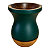 Cuia Bago Premium Verde Fosca Madeira para Chimarrão - Imagem 1
