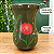 Cuia Canudo Verde Militar Flor Laranja Pintada à Mão - Imagem 4