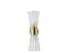 Arandela Tulipa Dourado Velho com Cristal Transparente D12x40H E14X2 - Imagem 1