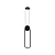 Pendente Oval Led 13W Preto - Imagem 1