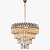 Lustre Pendente Ø80x55cm Metal Dourado e Cristal - Imagem 1