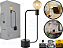 Luminária de mesa Aramis com entrada USB 40X21cm aço preto fosco. - Imagem 6