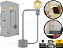 Luminária de mesa Aramis com entrada USB 40X21cm aço cinza. - Imagem 6