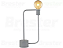 Luminária de mesa Aramis com entrada USB 40X21cm aço cinza. - Imagem 2