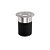 Embutido de solo chão LED focco redondo 30º externo 3000K 5W bivolt Ø6,5X5,6cm alumínio inox IP67. - Imagem 1
